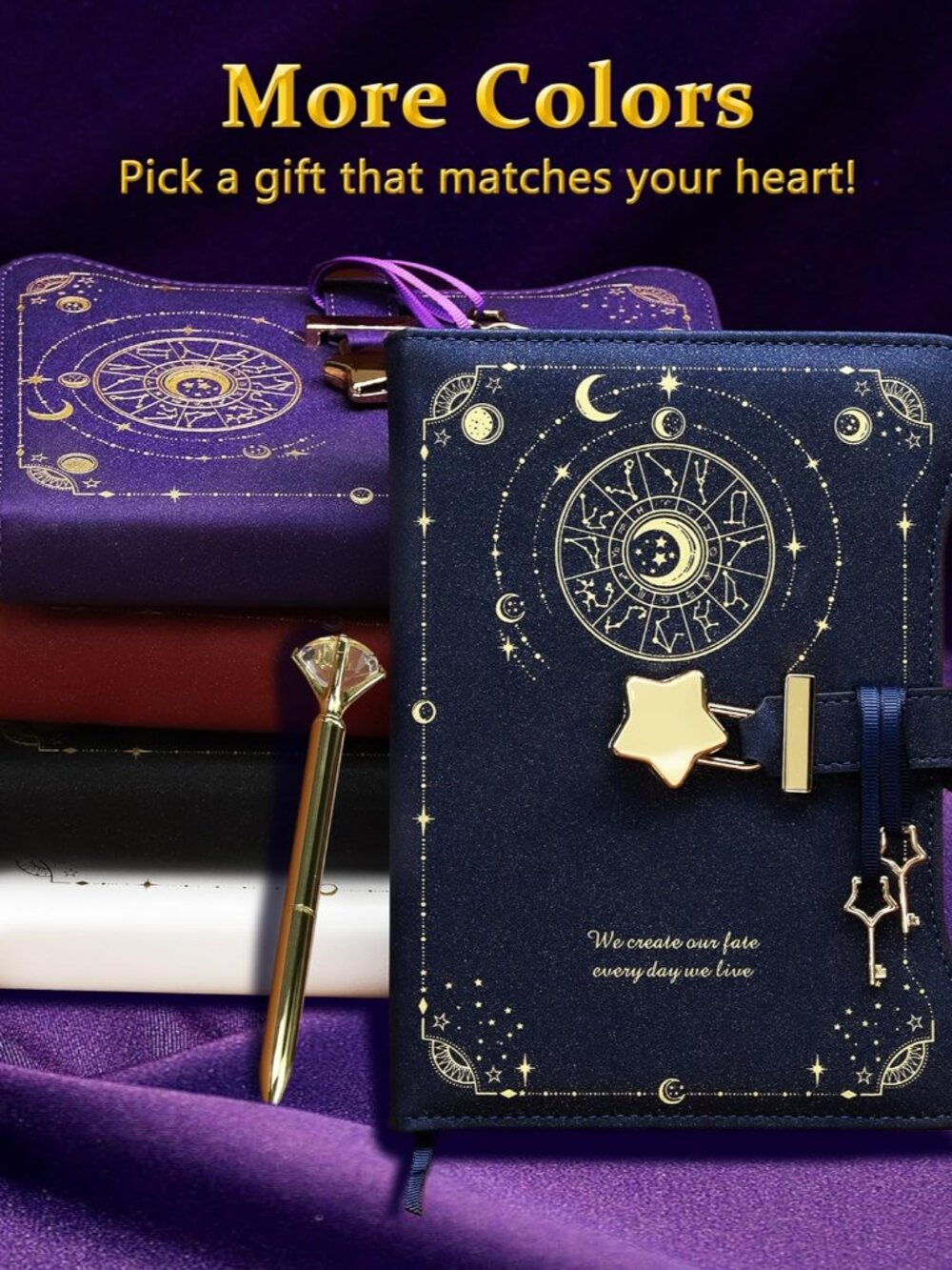 Diary with Lock and Keys for Girls Gift Ideas, 360 Kraft Pages Journal for Women - Picture 4 of 7